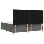 vidaXL Lit à sommier avec matelas gris foncé 200x200 cm en tissu
