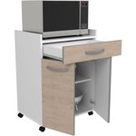 Desserte de 60 cm - 1 Tiroir et 1 Porte - 60 x 44 x 81 cm - Coloris Chêne