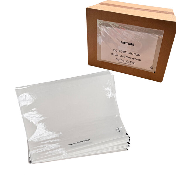 Lot de 500 Pochettes porte document A5 auto adhésive transparente