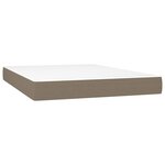 vidaXL Sommier à lattes de lit avec matelas LED Taupe 140x190 cm Tissu