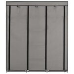 vidaXL Armoire avec compartiments et barres Gris 150x45x175 cm Tissu