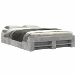vidaXL Cadre de lit gris béton 120x190 cm bois d'ingénierie
