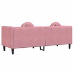 vidaXL Canapé avec coussins 3 places rose velours