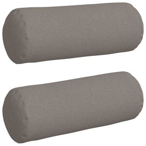 vidaXL Coussins d'accent 2 Pièces Taupe Ø 25 x 70 cm tissu