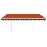 vidaXL Auvent automatique capteur de vent LED 4 5x3 5 m Orange marron