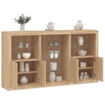 vidaXL Buffet avec lumières LED chêne sonoma 181 5x37x100 cm