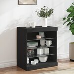 vidaXL Buffet avec lumières LED noir 60 5x37x67 cm