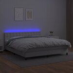 vidaXL Sommier à lattes de lit avec matelas et LED Blanc 160x200 cm