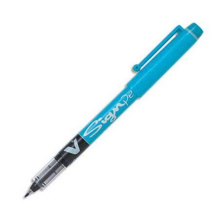 V-Sign Pen - Stylo feutre à capuchon pointe moyenne 2 mm - Turquoise (paquet 12 unités)