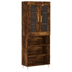 vidaXL Buffet haut Chêne fumé 69 5x34x180 cm Bois d'ingénierie