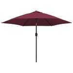 vidaXL Parasol d'extérieur avec mât métallique Bordeaux 300 cm