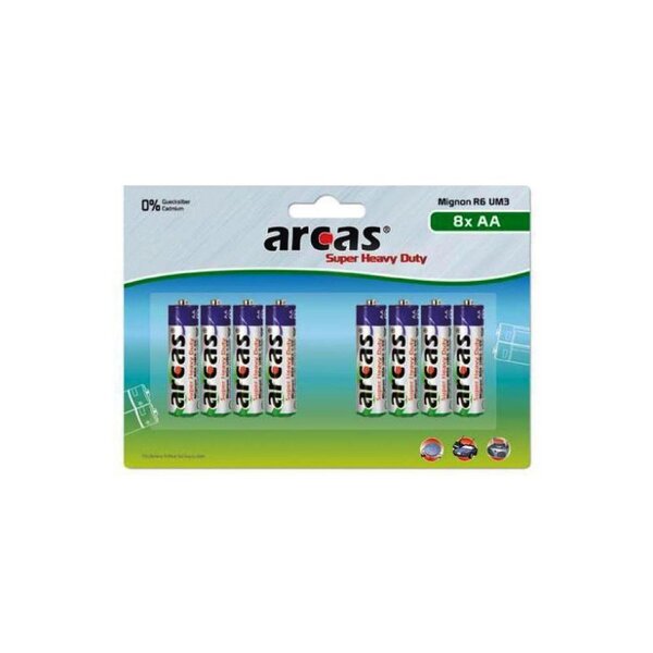 Pack de 8 piles R06 Mignon AA Arcas