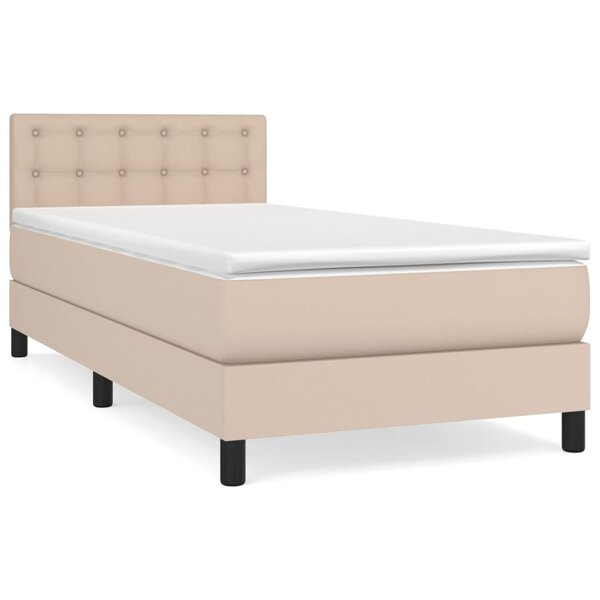 vidaXL Sommier à lattes de lit avec matelas Cappuccino 90x190 cm