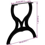 vidaXL Pied de table de salle à manger 2 Pièces Cadre en X Fonte