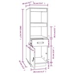 vidaXL Buffet haut Blanc 34x40x108 5 cm Bois massif de pin