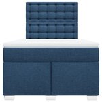 vidaXL Sommier à lattes de lit avec matelas Bleu 120x200 cm Tissu