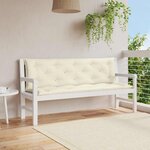 vidaXL Coussin de banc de jardin blanc crème tissu oxford