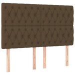 vidaXL Tête de lit à LED Marron foncé 144x7x118/128 cm Tissu