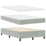 Lit à sommier tapissier vidaXL avec matelas et lumière LED gris clair 120x200 cm en velours