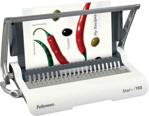 Perforelieur Star + 150 blanc/argent A4 cap 12F FELLOWES
