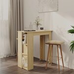 vidaXL Table de bar avec étagère Chêne sonoma Bois d'ingénierie