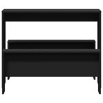 vidaXL Ensemble table à manger et bancs 3 Pièces noir bois d'ingénierie