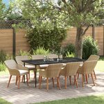 vidaXL Ensemble de Salle à Manger de Jardin 9 Pièces Beige Poly Rattan