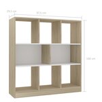 vidaXL Bibliothèque Blanc et chêne sonoma 97 5x29 5x100 cm Aggloméré