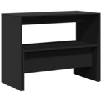 vidaXL Ensemble table à manger et bancs 3 Pièces noir bois d'ingénierie