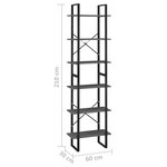 vidaXL Étagère de rangement Gris 60x30x210 cm Bois d'ingénierie