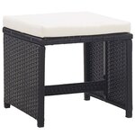 vidaXL Ensemble à manger d'extérieur 15 Pièces avec coussins rotin Noir