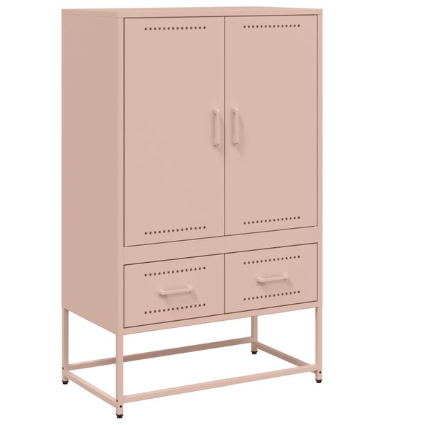 vidaXL Buffet haut rose 68x39x111 5 cm acier laminé à froid