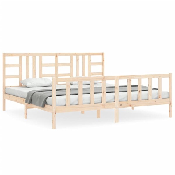 vidaXL Cadre de lit avec tête de lit 200x200 cm bois massif