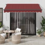 vidaXL Auvent rétractable automatique avec LED bordeaux 350x250 cm