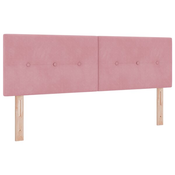 Headboard vidaXL en velours rose capitonné 160 cm