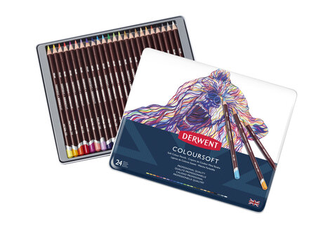 Crayons de couleur Derwent ColourSoft Boite x24