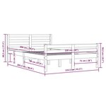 vidaXL Cadre de lit Blanc Bois massif 150x200 cm Très grand