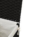 vidaXL Panier à linge avec couvercle noir 46x33x60 cm résine tressée