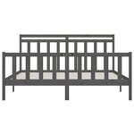 vidaXL Cadre de lit Gris Bois de pin massif 200x200 cm
