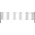 vidaXL Clôture de jardin avec dessus en cerceau Acier 5 1 x 1 2 m Noir