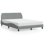 vidaXL Lit avec matelas gris clair 120x200 cm tissu