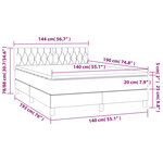 vidaXL Sommier à lattes de lit avec matelas LED Taupe 140x190 cm Tissu