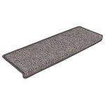 vidaXL Tapis d'escalier autocollants 15 Pièces 65x21x4 cm Gris et beige