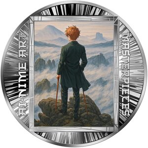 Pièce de monnaie en Argent 500 Francs g 15.57 (1/2 oz) Millésime 2025 AI-nime Art Masterpieces WANDERER ABOVE THE SEA OF FOG