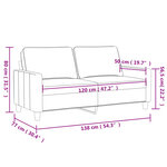 vidaXL Canapé à 2 places Gris foncé 120 cm Velours