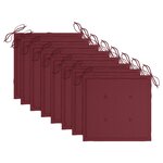 vidaXL Chaises de jardin lot de 8 avec coussins Bois de teck massif