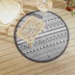 vidaXL Tapis d'extérieur noir Ø120 cm PP