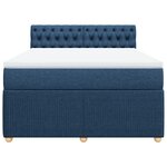 vidaXL Sommier à lattes de lit avec matelas Bleu 140x190 cm Tissu
