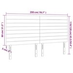 vidaXL Tête de lit à LED Gris foncé 200x5x118/128 cm Tissu