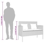 vidaXL Banc de jardin avec coussins noir résine tressée